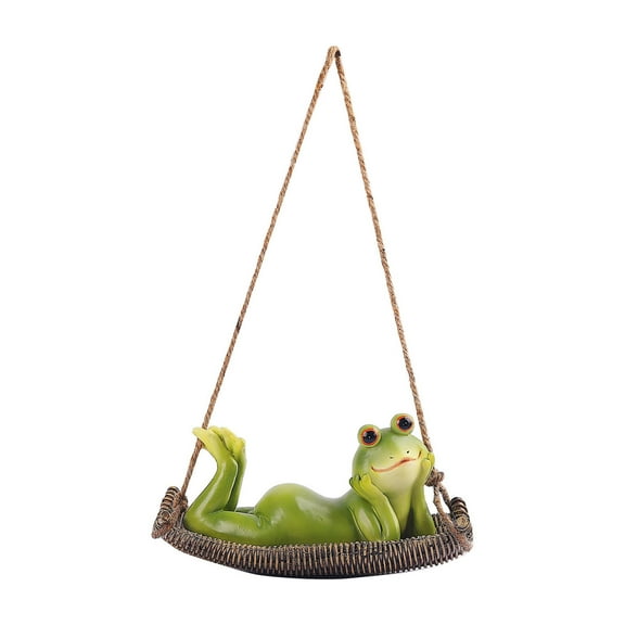 Qiweii Frog Cradle Hanging Ornament, Cute Animal Home Decor, Window Porch Balcony Accessory