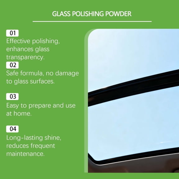 Qiweii Glass Polishing Powder, Deep Scratch and Stain Remover for Window and Tabletop, Home Glass Care Accessory