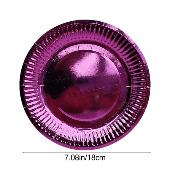 Qiweii Gold Foil Paper Plate Set,Disposable Party Tray for Red Blue Rose Gold Themed Gathering and Celebration