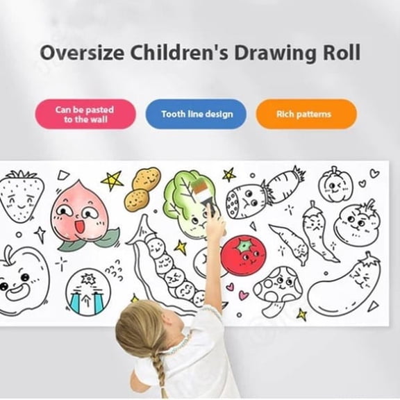Qiweii Graffiti Drawing Roll,Creative Coloring Paper Roll for Art Creation and Leisure Activity