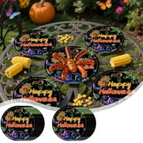 Qiweii Halloween Party Supplies - Table Cover Disposable Paper Plates Cups Napkins , Festive Cute Ghost Haunt Halloween Themed Decorations Used for birthdays, parties, meetups, Halloween