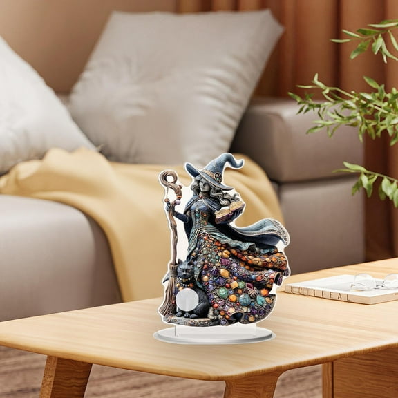 Qiweii Halloween Witch Figurine Halloween Decorations Tray Indoor Haunted House Spooky Witch Statues, Mini Figurines Home Decor Used for home, living room, bedroom, outdoor, indoor, balcony