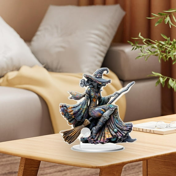 Qiweii Halloween Witch Figurine Halloween Decorations Tray Indoor Haunted House Spooky Witch Statues, Mini Figurines Home Decor Used for home, living room, bedroom, outdoor, indoor, balcony