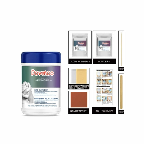 Qiweii Hand Mold Powder Kit，DIY Hand Model Making Souvenir and Keepsake Set