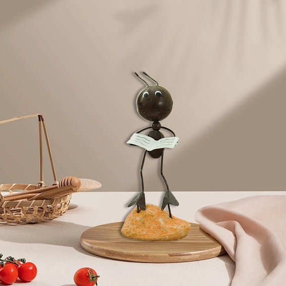 Qiweii Handcrafted Iron Resin Ant Figurines, Unique Living Room Bedroom Study Decor, Home Decorative Art Gifts