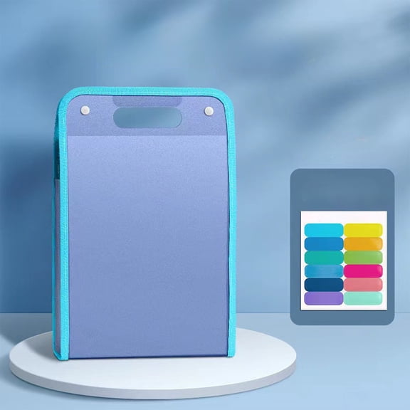 Qiweii Handheld Exam Paper Storage Bag Large Capacity Easy To Classify Organ Bag Student Blue Organ Folder