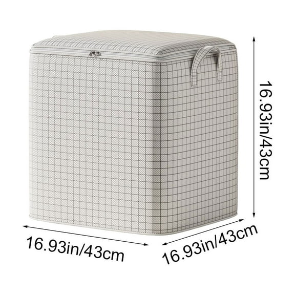 Qiweii Heavy Duty Rectangular Storage Basket with Lid, Collapsible Cute Pattern Storage Bin,Waterproof Coating Storage Box with Handles,Gift Baskets,Shelf Basket (white checks)