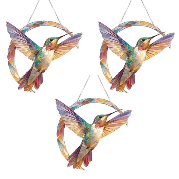 Qiweii Hummingbird Sun Shade Window Hanger,Colorful Decorative Window Ornament