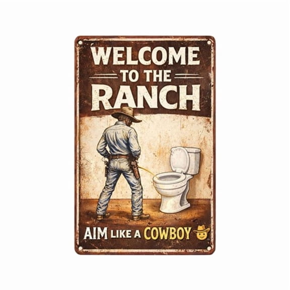 Qiweii Humorous Bathroom Wall Sign Decor, Unique Statement Plaque for Restroom, Funny Art Accent for Home Washroom & Toilet Decoration