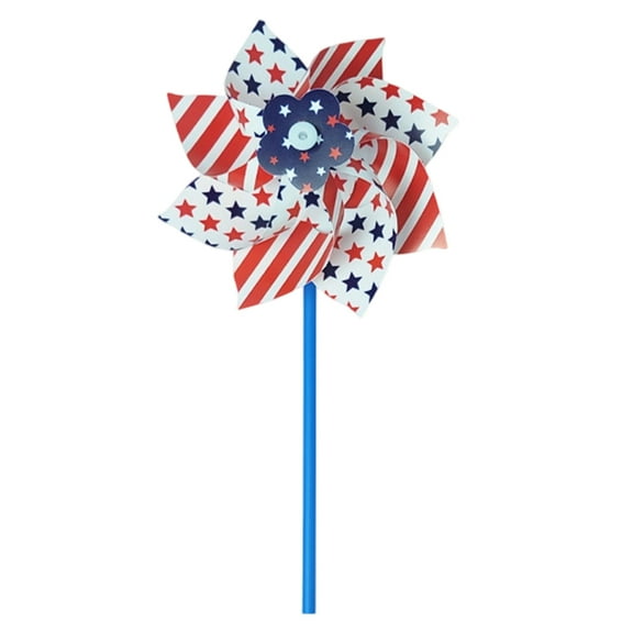 Qiweii Independence Day Plastic Windmill Garden Lawn Decorative Spinner Toy