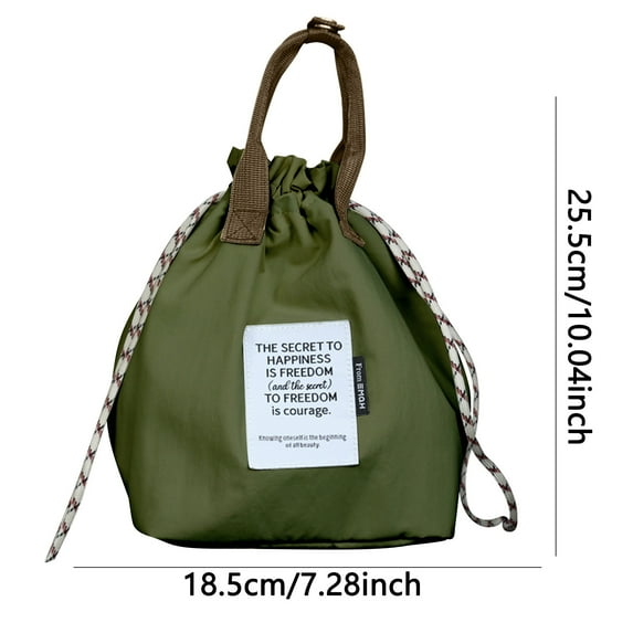 Qiweii Insulated Lunch Box Bag Portable For Office Workers Large Capacity Waterproof Commuting Handbag For Students Bag with Drawstring Closure for Work and Picnic