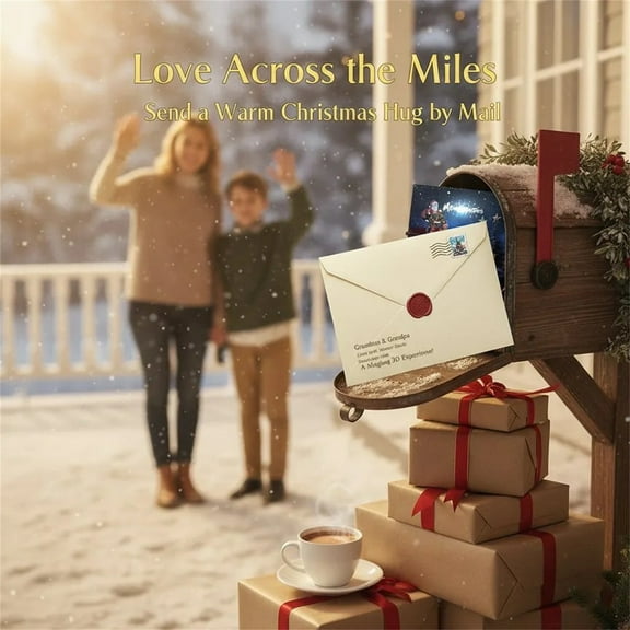 Qiweii Interactive Light Up Christmas Greeting Card，Festive Glowing Card for Holiday Gift and Seasonal Greeting