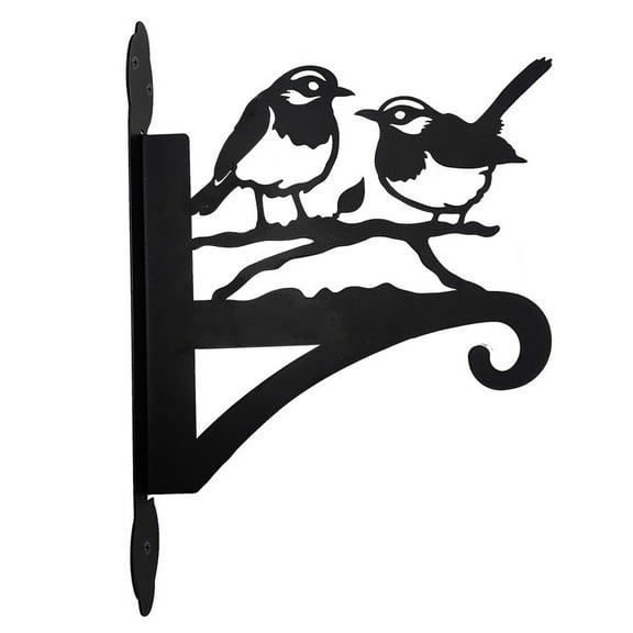 Qiweii Iron Mandarin Duck and Azalea Wall Hook for Bird Feeder，Garden Decorative Hanger