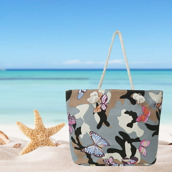 Qiweii Large Beach Bag with Zipper Tote Waterproof Pool Bag, Insulated Cooler Section and Wet Pocket, Carry All for Sand Beach, Swimming, Vacation, Weekend Getaway