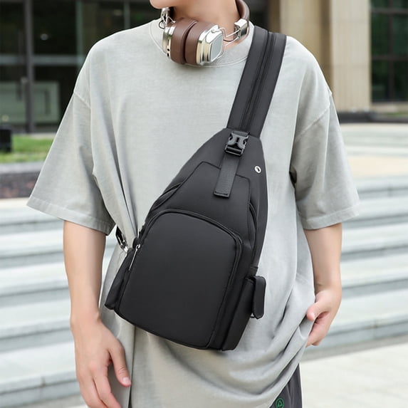 Qiweii Large Capacity Chest Bag,Multi pocket Sling Bag for Outdoor Travel and Daily Carry