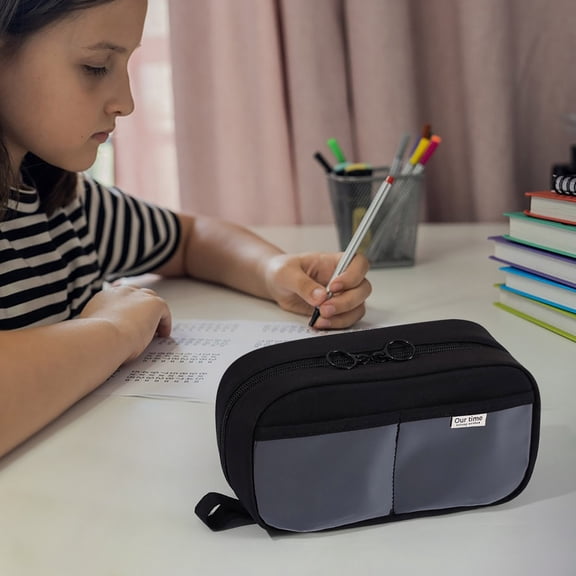 Qiweii Large Capacity Solid Color Dopamine Pencil Box, Pencil Case, Plastic Pencil Boxes, Stackable Design, Supply Boxes for College Classroom, 2025 New