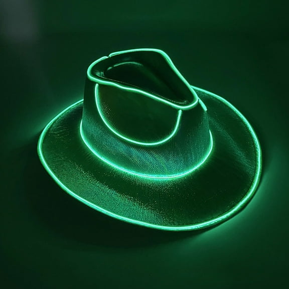Qiweii Light Up Party Cowboy Hat, LED Party Western Hat for Concerts, Festivals, Night Events, and Costume Parties, Fun Glow in the Dark Accessory