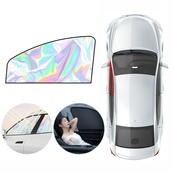 Qiweii Magnetic Car Sun Shade Curtains, 2-Pack Lightproof Window Sunshade for Side Windows, Universal Fit Sun Blocking Heat Insulation Shield for Sedans, SUVs, Vans