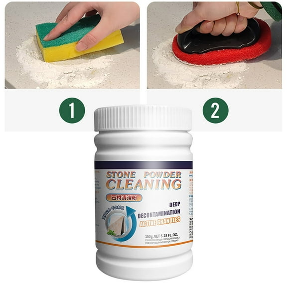 Qiweii Marble and Tile Cleaner and Polish, Powerful Stain and Scale Remover, Home Kitchen Bathroom Floor Accessory