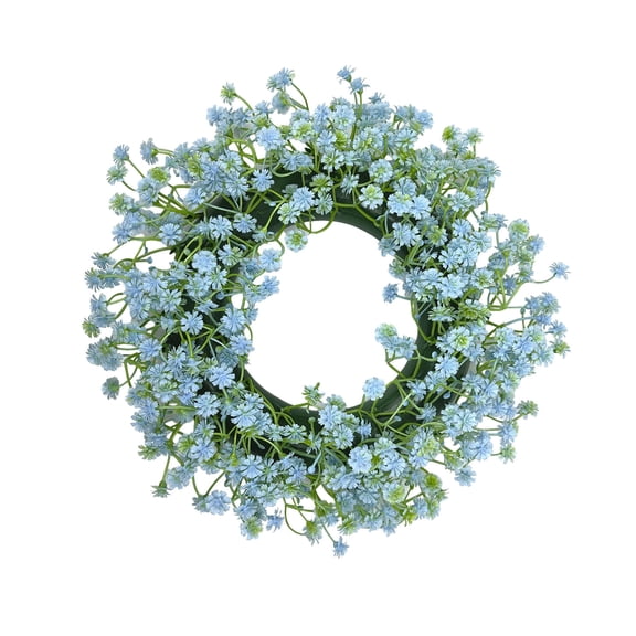 Qiweii Mini Size Spring Winter Baby’S Breath Wreath, Delicate Floral Garland, Home Door Wall Hanging Decor