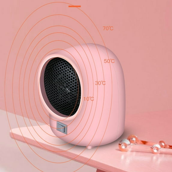 Qiweii Mini Space Heater Fan Portable Home Office Indoor Use Ceramic Heating Overheat Protection US Plug Fast Heating For Bedroom Desk