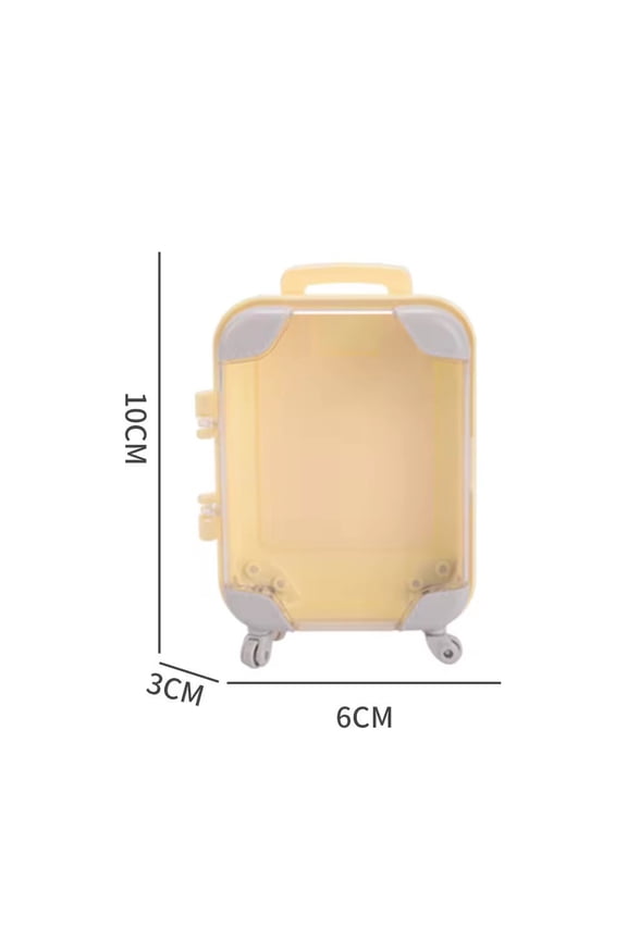 Mini Walkable Luggage Shaped Storage Box，Creative Suitcase Organizer for Small Item and Jewelry Storage