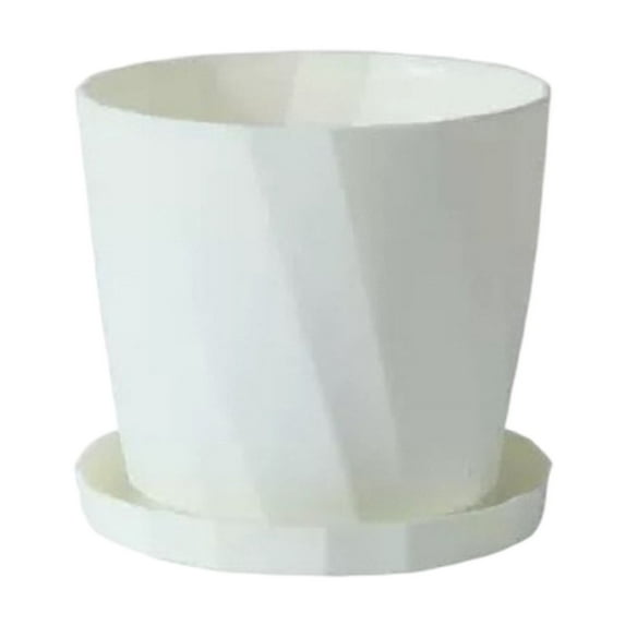Qiweii Minimalist Flower Pot with Saucer Tray,Lightweight Planter for Indoor Potted Plant and Succulent Growth