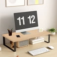 thumbnail image 1 of Qiweii Monitor Riser Desktop Computer Stand Office Desk Storage Shelf Raised Ergonomic Organizer for Laptop PC, 1 of 6
