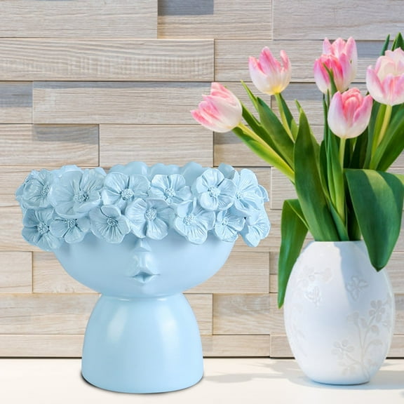 Qiweii Mother’s Day Resin Wreath Girl Vase Bust Short Style Decor for Home and Gift