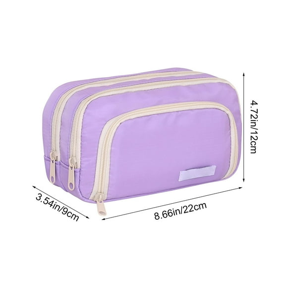 Qiweii Multilayer Large Pencil Pouch Big Pencil Case Big Capacity Aesthetic Pen Cosmetic Bag Pen Stationery Organizer Simple, College Office Home Travel Storage Bag