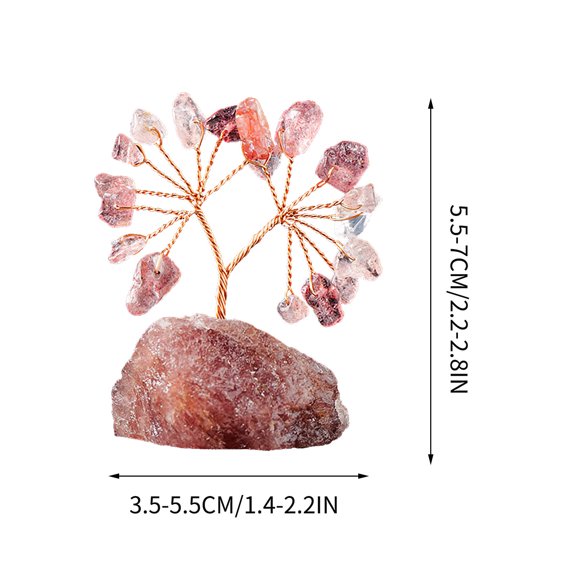 Qiweii Natural Colorful Crystal Raw Stone Chips Money Tree Hand Woven Amethyst Base Lucky Tree Home Decor Figurineļ¼Decorative Crystal Tree for Home Wealth Blessing