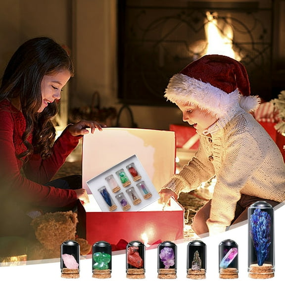 Qiweii Natural Crystal Specimen Collection Kit, Educational Design, Science Teaching and Exploration Set for Hands On Learning