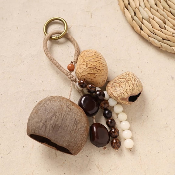 Qiweii Natural Healing Bell Nut Shell Percussion Instrument，Handmade Sound Therapy Musical Accessory，Meditation Rhythm Accompaniment Tool