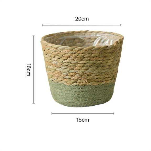 Qiweii Natural Woven Plant Cover Basket for Flower Pots - Decorative Rattan Straw Storage Basket, Jute Planter Holder for Indoor Outdoor Home Garden Decor