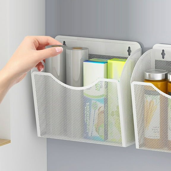 Qiweii No-Punch Magnetic Refrigerator Side Storage Shelf Magnetic Cling Wrap Bag Seasoning Container Kitchen Organizer