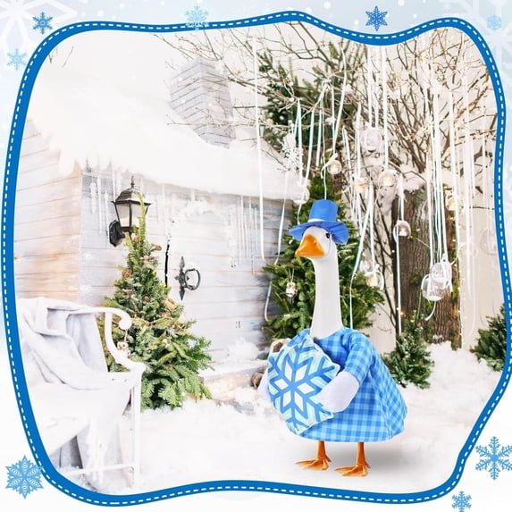 Qiweii Outdoor Garden Porch Goose Costume,Festive Outfit for Balcony Porch Goose Decoration