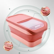 Qiweii Pet Food Storage Containers, Collapsible Dog Food Storage Container with Sliding Transparent Lid, Airtight Bucket for Dogs/Cats 12-15 Kg Airtight With Hinged Lid Wheels