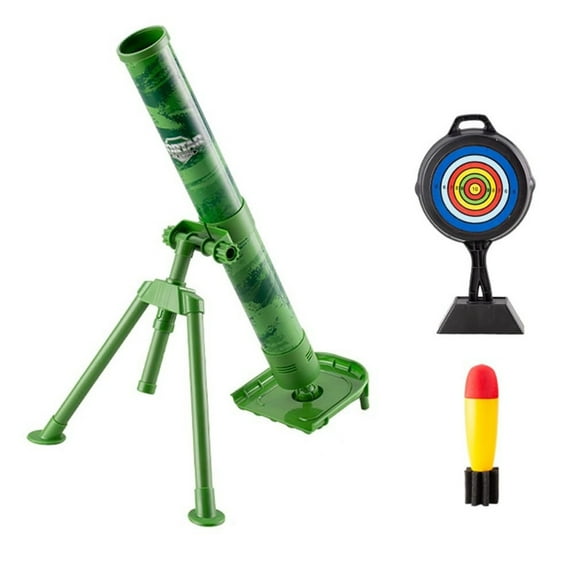 Qiweii Plastic Toy Mortar Set with 3 Foam Shells, Interesting Design, Outdoor Interactive Game and Play Set for Outdoor Fun