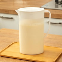 Qiweii Plastic Water Pitcher with Lid BPA-FREE Carafes Mix Drinks Water Jug for Hot/Cold