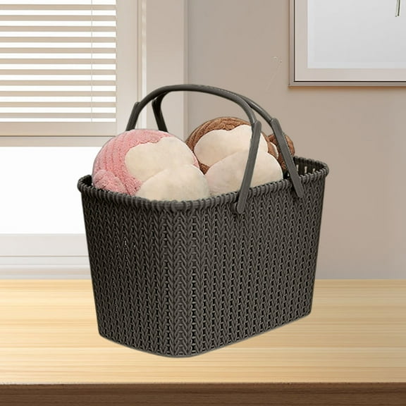 Qiweii Portable Plastic Bath Basket, Bathroom Shower Storage Basket, Bathhouse Wash Supplies Organizer