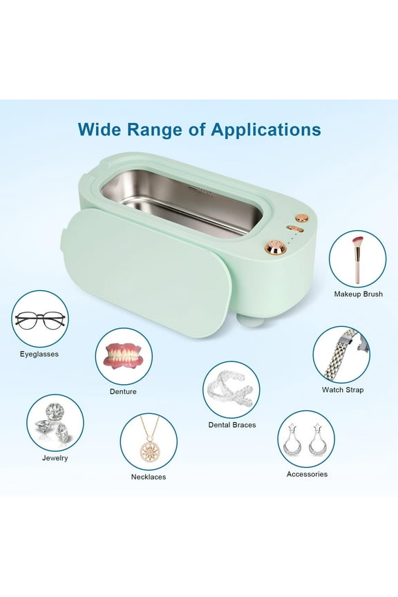 Portable Ultrasonic Eyeglass Cleaner,Mini Cleaning Machine for Eyewear Jewelry and Retainer Care