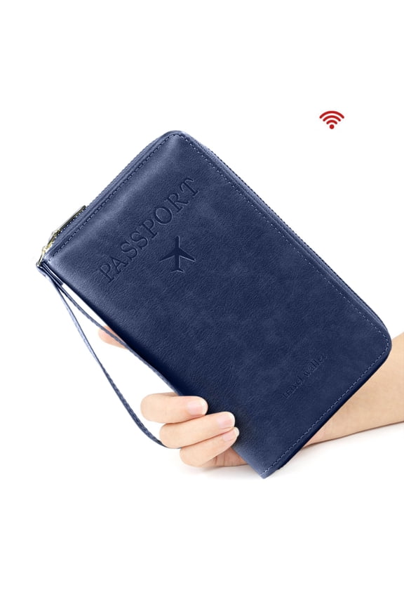 Premium Leather Passport Holder and Travel Document Organizer - RFID Blocking Sleeve with Flight Ticket Pocket, Visa Card Slots, and Pen Loop for International Travel Accessories