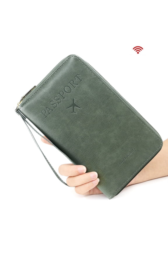 Premium Leather Passport Holder and Travel Document Organizer - RFID Blocking Sleeve with Flight Ticket Pocket, Visa Card Slots, and Pen Loop for International Travel Accessories