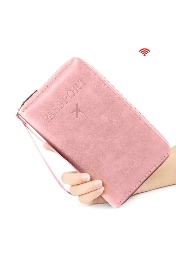 Premium Leather Passport Holder and Travel Document Organizer - RFID Blocking Sleeve with Flight Ticket Pocket, Visa Card Slots, and Pen Loop for International Travel Accessories