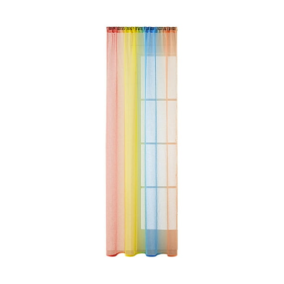 Qiweii Rainbow Sheer Curtains 55x63 Inches with Rod Pocket, Semi-Sheer Gauze Window Panel for Living Room, Bedroom, Patio, Filtered Light & UV Protection, Elegant Decoration