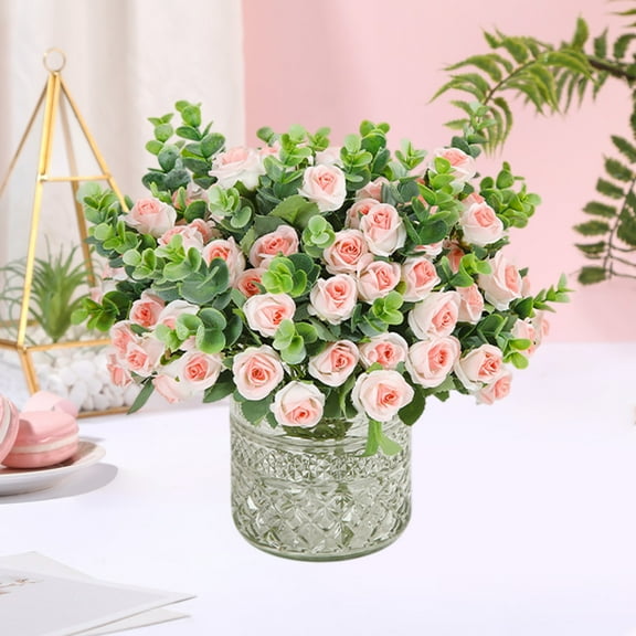 Qiweii Real Touch Artificial Rose Bouquet,Elegant Floral Arrangement for Home Tabletop and Gift Giving