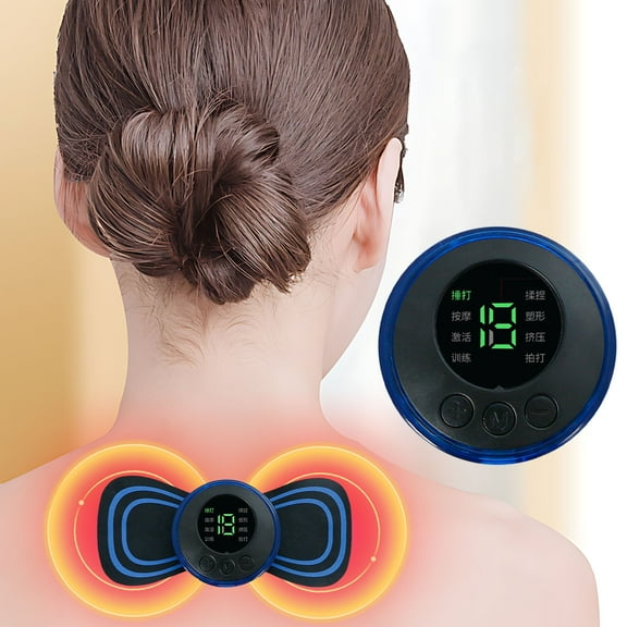 Qiweii Rechargeable Mini Pocket Cervical Shoulder Neck Patch Heated Massage Patch for Muscle Relief Home Office Travel
