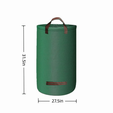 Qiweii Reusable Yard Waste Bags with Lid Extra Large Lawn Leaf Bags Heavy Duty with Handles Garden Waste Bags Container for Clean Up Outdoor Debris Leaves Grass Clippings