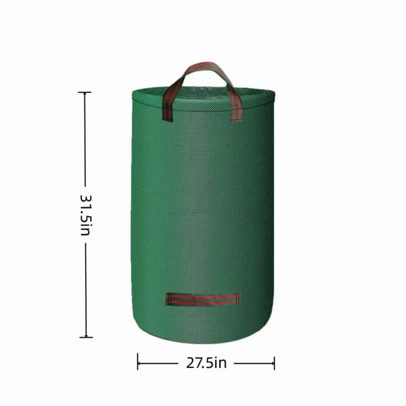 Qiweii Reusable Yard Waste Bags with Lid Extra Large Lawn Leaf Bags Heavy Duty with Handles Garden Waste Bags Container for Clean Up Outdoor Debris Leaves Grass Clippings