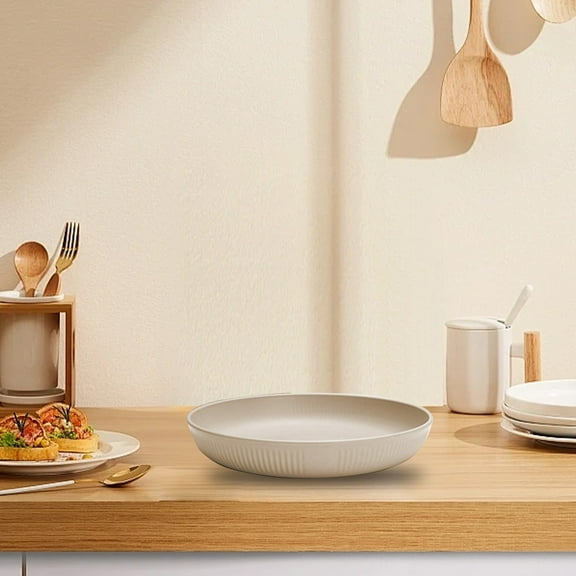 Qiweii Round Serving Tray Multi Purpose Plastic Plate for Home Kitchen Dining